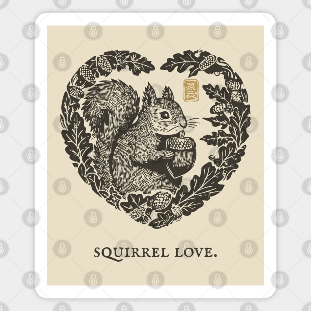 Squirrel Love Heart Design Magnet by TuncGK